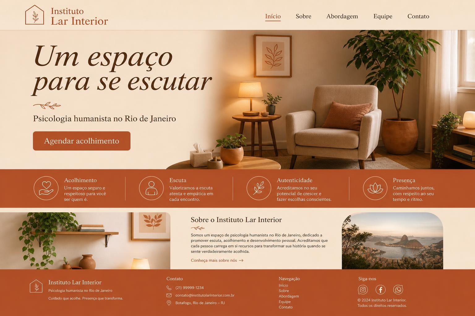 Site entregue para Instituto Lar Interior — Psicologia humanista