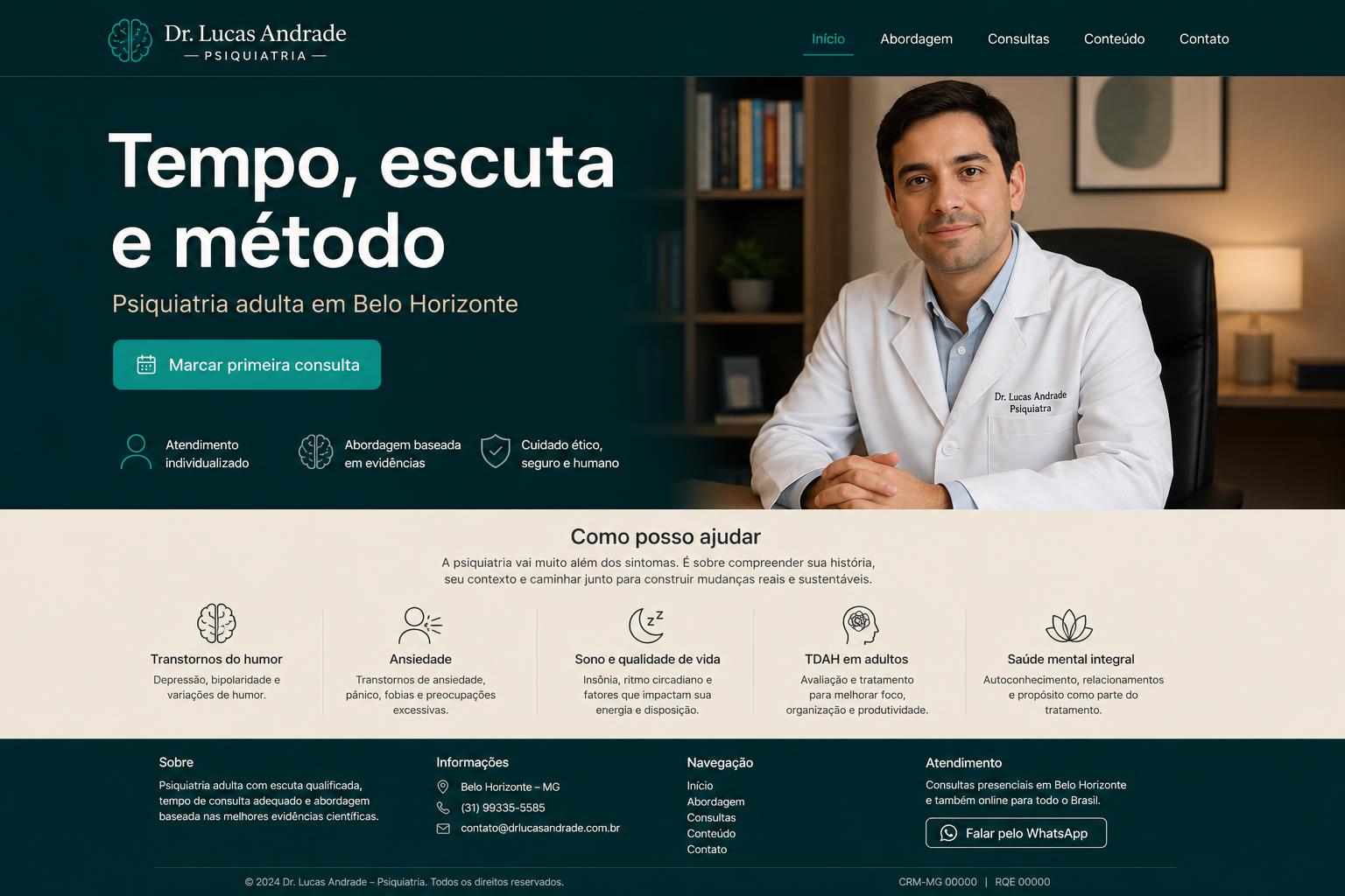 Site entregue para Dr. Lucas Andrade — Psiquiatria adulta