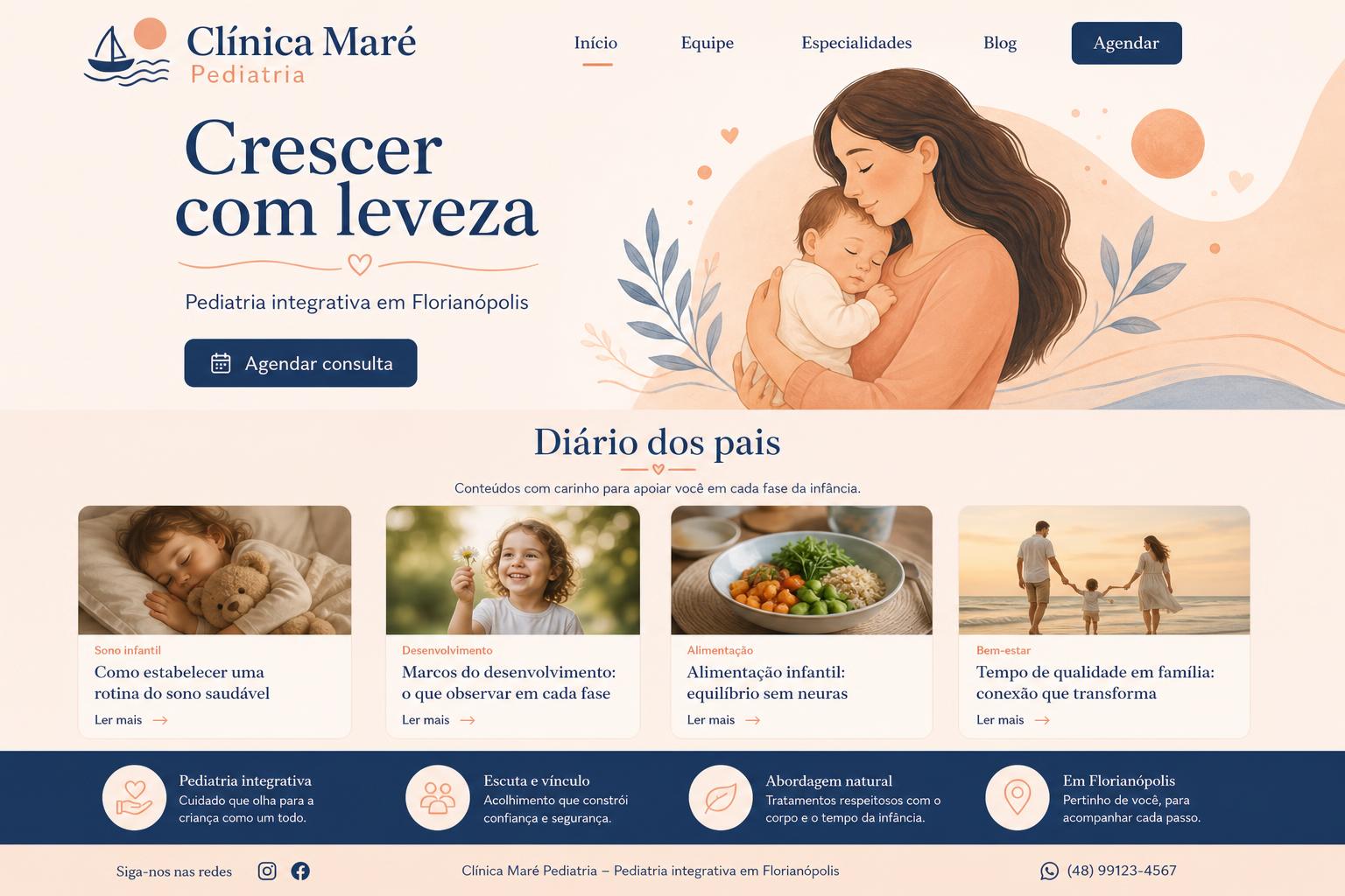 Site entregue para Clínica Maré Pediatria — Pediatria integrativa