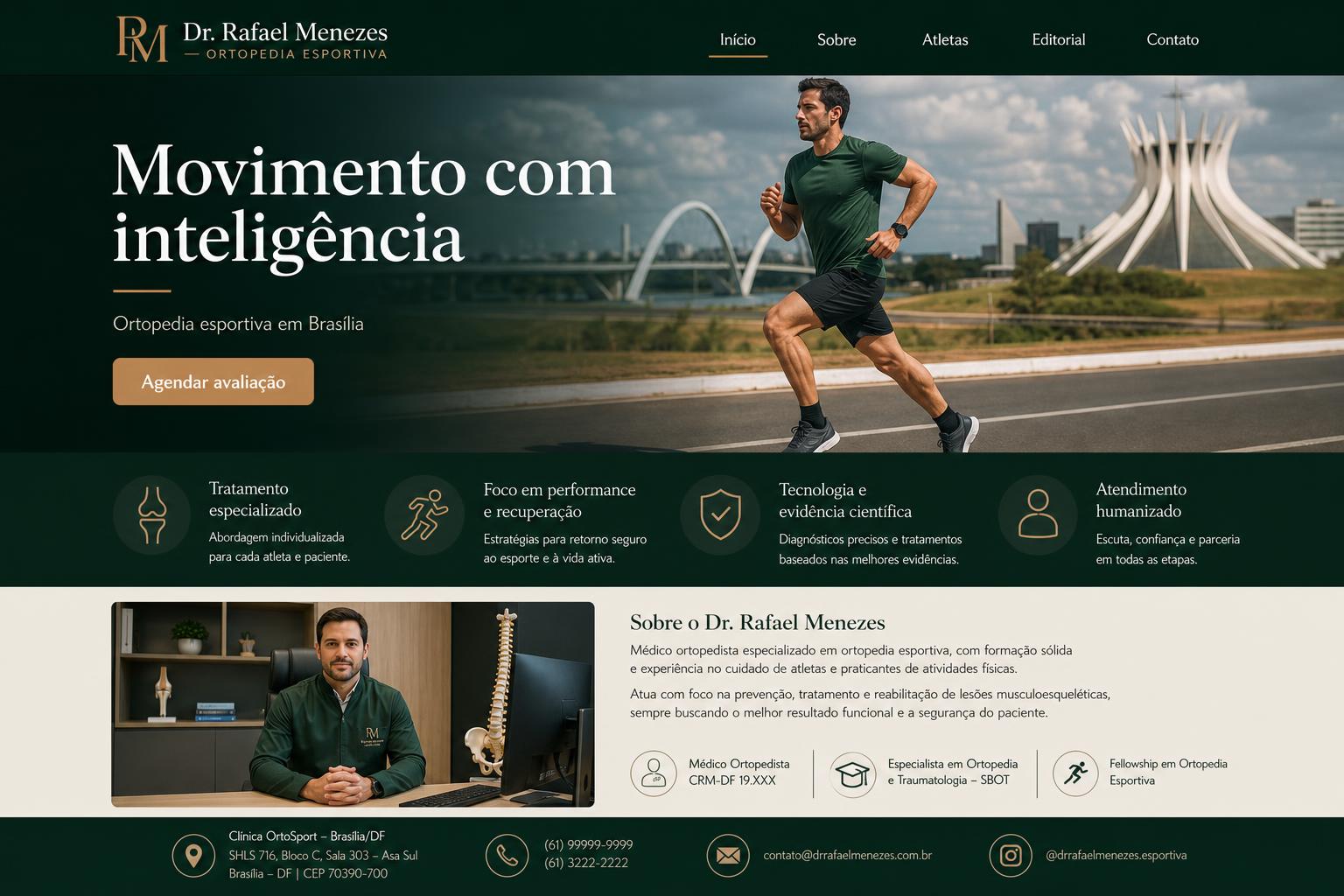 Site entregue para Dr. Rafael Menezes — Ortopedia esportiva