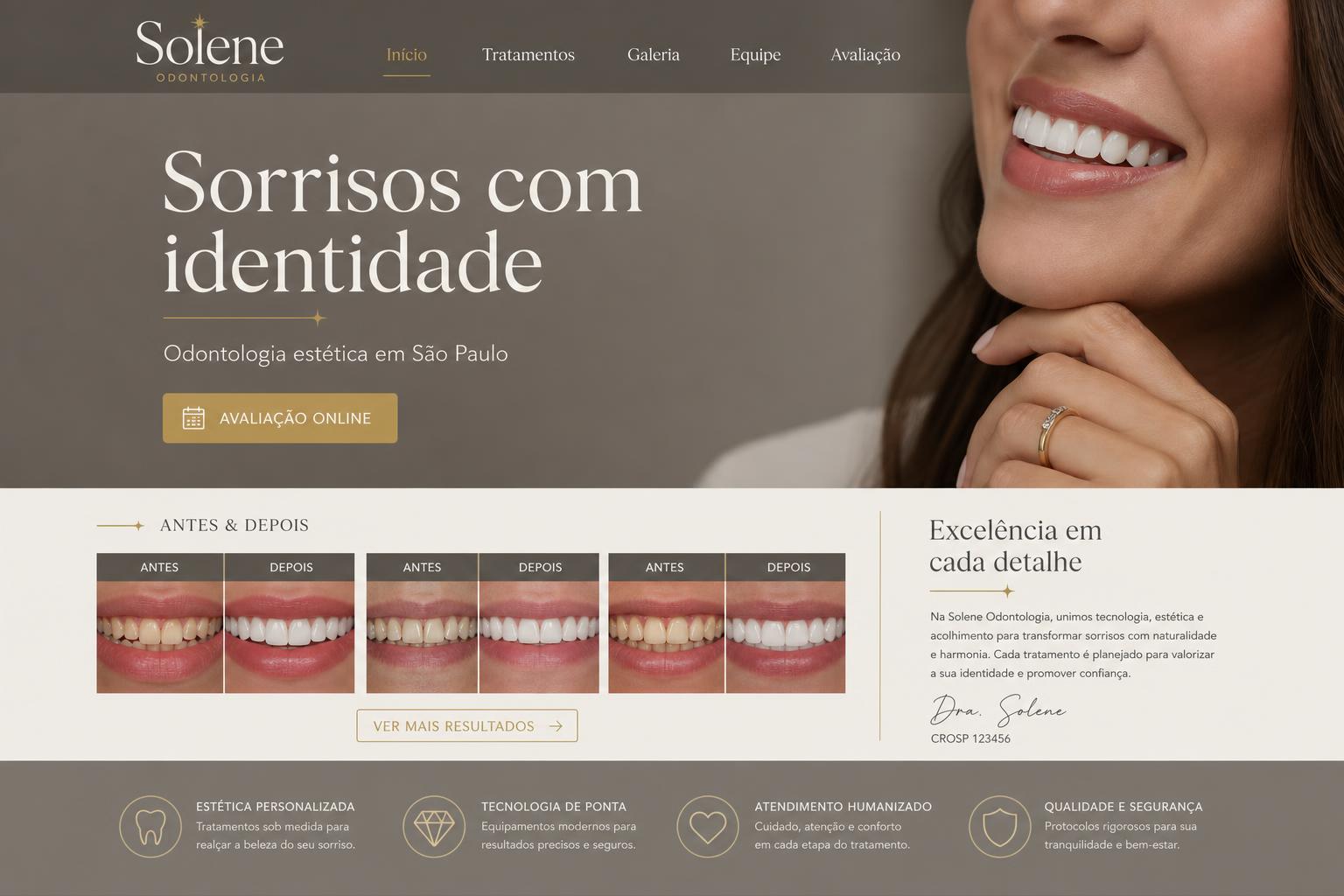 Site entregue para Solene Odontologia — Odontologia estética